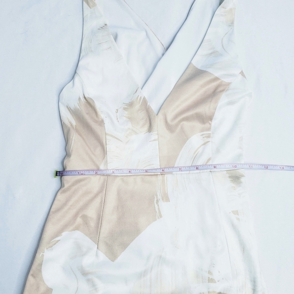 NWT L'atiste Sleeveless Bodycon Dress Asymmetrical Hem Ivory - Picture 8 of 12